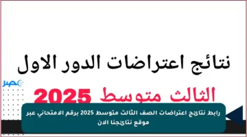 رابط نتائج اعتراضات الصف الثالث متوسط 2025 برقم الامتحاني عبر موقع نتائجنا الآن